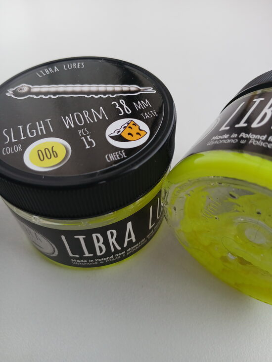 Slight Worm 38mm, 006-Hot Yellow, 0,25gr, Cheese, 15psc/pack